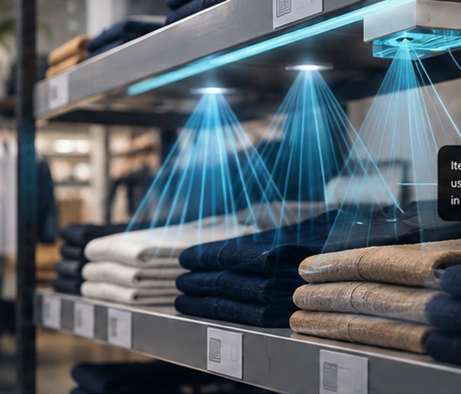 Concept image of RFID-enabled shelf sensing
