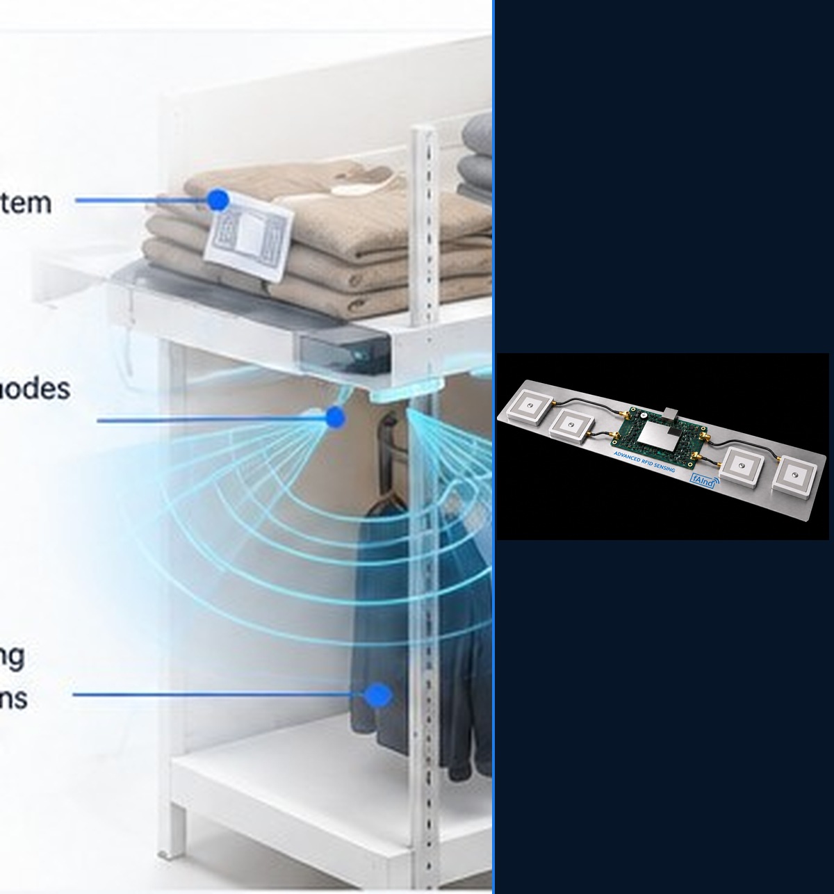 Sensing concept for tagged items on shelving